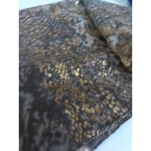 Maurice's Scarf Rectangle 72 X 20 Gold Metallic Green Gray Snake Print - Picture 7 of 11